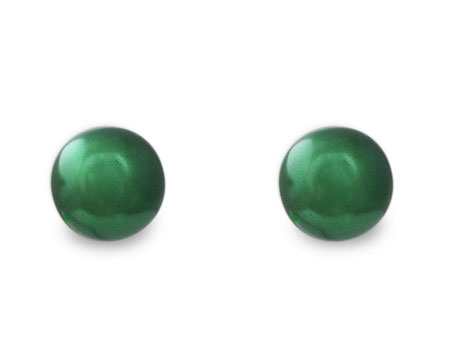 Emerald Green Pearl Stud Earring (8mm) 